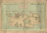 Carte Reduite des Isles Malouines ou Isles Nouvelles que les Anglois nomment aujourdhui Isles de Falkland Situees 60 Lieues a l'Est quart de Nord Est a l'Entree du Detroit de Magellan  [material cartografico] par M. Bellin Ingenieur de la Marine et du Depost des Cartes et Plans de la Marine, Censeur Royal de l'Academie de Marine et de la Societe Royale de Londres, Sur les Observations Memoires et Journeaux des Francois et des Anglois