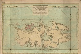 Carte Reduite des Isles Malouines ou Isles Nouvelles que les Anglois nomment aujourdhui Isles de Falkland Situees 60 Lieues a l'Est quart de Nord Est a l'Entree du Detroit de Magellan  [material cartografico] par M. Bellin Ingenieur de la Marine et du Depost des Cartes et Plans de la Marine, Censeur Royal de l'Academie de Marine et de la Societe Royale de Londres, Sur les Observations Memoires et Journeaux des Francois et des Anglois