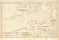 Carte générale de la Manche et des ses atterrages avec les Sondes et l'indication des Phares d'aprés les derniers documents Francais & Anglais[material cartográfico] : par Robiquet, Libraire Hydrographe.