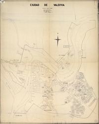Ciudad de Valdivia dibujo S. Cárdenas M. Oficina Planificación Urbana. [material cartográfico]