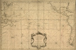 Carte reduite des mers comprises entre l'Asie et l'Amerique apelées par les navigateurs Mer du Sud ou Mer Pacifique pour servir aux vaisseaux du Roi. Dresfée aux dépost des cartes, plans et journaux de la Marine par ordre de M. le Comte de Maurepas. [material cartográfico] :