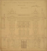 Propiedad de la Sra. Marta Morandé de Rogers Delicias 773 [dibujo arquitectónico] : Ricardo Larraín Bravo.