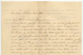 [Carta] 1865 Febrero 8, Santiago [al] Señor Dn. Álvaro Covarrubias