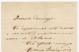 [Carta] 1866 Nov[iembre] 5, [S antiago?] Querido Domingo