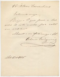 [Carta] 1868 Nov[iembre] 13, [Santiago] [a] D. Álvaro Covarrubias