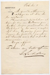 [Carta][1879] Octubre 30, [Santiago] [a] Alvaro Covarrubias