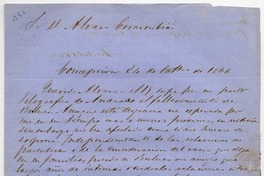 [Carta] 1866 Octubre 24, Concepción, [a] Álvaro Covarrubias