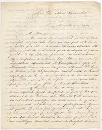 [Carta] 1864 Noviembre 5, Lima [al] Señor Don Alvaro Covarrubias