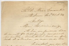 [Carta 18]84 junio, 26 Santiago [a] Sor. D. Alvaro Covarrubias