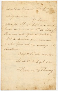 [Carta] 1821 Setiembre 8, San[tiago] [al] Señor Don Manuel Salas