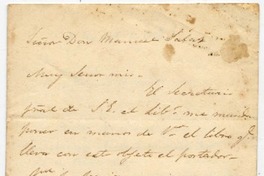 [Carta] 1821 Setiembre 8, San[tiago] [al] Señor Don Manuel Salas