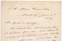 [Carta] 1879 junio 31, Santiago [a] Don Alvaro Covarrubias