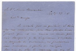 [Carta] [186]5 sepbre. 27, [Valparaíso] [al] Sr. Dn. Alvaro Covarrubias Estdo. amigo