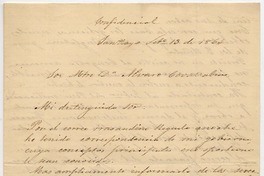 [Carta] 1864 Se[tiem]bre 13, Santiago [a] Álvaro Covarrubias