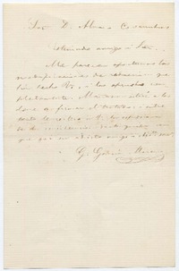 [Carta] [1866], [ValparaÍso] Sor D. Alvaro Covarrubias Estimado amigo i Sor