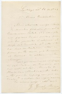 [Carta] 1866 oct[ubr]e 10, Santiago Sor Dn. Alvaro Covarrubias Mi estimado amigo i Señor