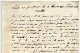 Acta de fundacion de la Sociedad Patriótica Central