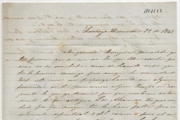 [Carta] 1849 Diciembre 22, Santiago [a] Benigna Ortúzar de Covarrubias