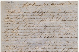 [Carta] 1854 Abril Domingo 30, Sant[iag]o Sra. Da. Benigna Ortuzar de Covarrúbias