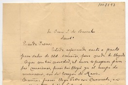 [Carta] [18]92 Oct[ubre] 19, [Malloa?] Sra. Irene L. de Bernales