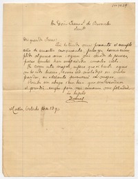 [Carta] 1896 Octubre 14, Sant[iag]o Mi Doña Irene L. de Bernales