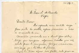 [Carta] [18]84 [Enero?] 12, Valp[araís]o Par[a] Irene L. de Bernales