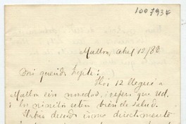 [Carta] [18]88 Abril 12, Malloa Mi querida hijita