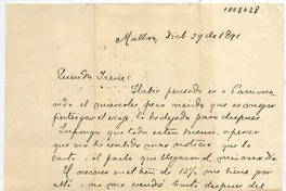 [Carta] 1891 Dic[iembre] 29, Malloa Querida Irene