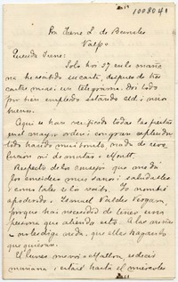 [Carta] 1891 Dic[iembre] 27, San[tiag]o Par[a] Irene L. de Bernales Valp[araís]o