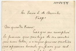 [Carta] [1]891 Dic[iembre] 24, [Santiago?] Par[a] Irene L. de Bernales Val[araís]o