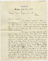 [Carta] 1913 Julio 7, Malloa Señora Irene Lazcano de B. Paris