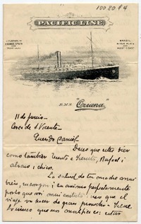 [Carta] [1915?] junio 11, Cerca de S. Vicente [Brasil] Querido Daniel