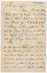 [Carta] 1882 D[iciem]bre 18, Guaico [a] Sa. Da. Irene Lazcano