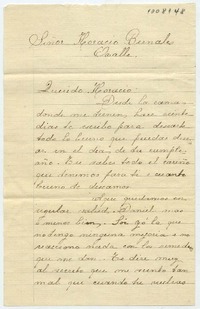 [Carta] [1921?], [Santiago?] [al] Señor Horacio Bernales Ovalle