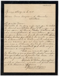 [Carta] 1919 marzo 16, Guaico [a] Señora Irene Lazcano de Bernales