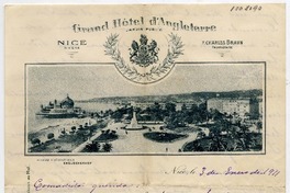 [Carta] 1911 enero 3, Niza [a Irene Lazcano Echaurren]