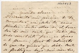 [Carta] [1858?], [Rancagua?] [para Alvaro Covarrubias]