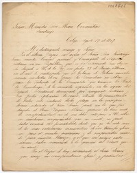 [Carta] 1967 Agosto 17, Cobija [a] Señor Ministro Don Alvaro Covarrubias :