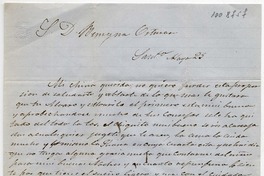 [Carta] [1852] Mayo 25, Santiago [a] Benigna Ortúzar de Covarrubias