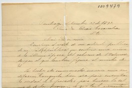 [Carta] 1892 Setiembre 23, Santiago Señor Dn. Alvaro Covarrubias
