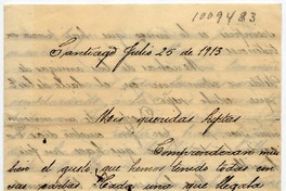 [Carta] 1913 Julio 25, Santiago [a] Mis queridas hijitas
