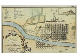 Plan de la Ville de Santiago, capitale du Royaume de Chili