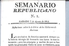 Semanario Republicano N. 1.