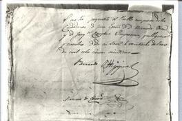 [Manuscrito de Bernardo O'Higgins]