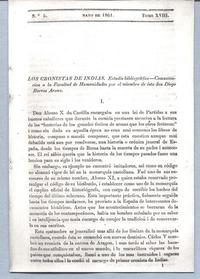 Los cronistas de Indias Estudio bibliográfico - Comunicación a la Facultad de Humanidades por el miembro de ésta