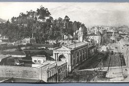 [Alameda de las Delicias (hoy B. O'Higgins) frente a la calle Claras (hoy Mac Iver) en el año 1906]