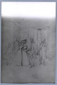 [Hombres y mujeres reunidos en un salón]