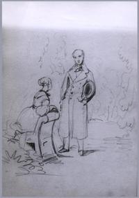 [Hombre y mujer en jardín]