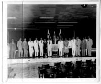 [Miembros del cuerpo dipolmático en el homenaje a Medina]