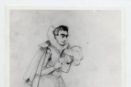 [Dibujo de un retrato de un hombre de cuerpo entero, con vestimenta de la época colonial]